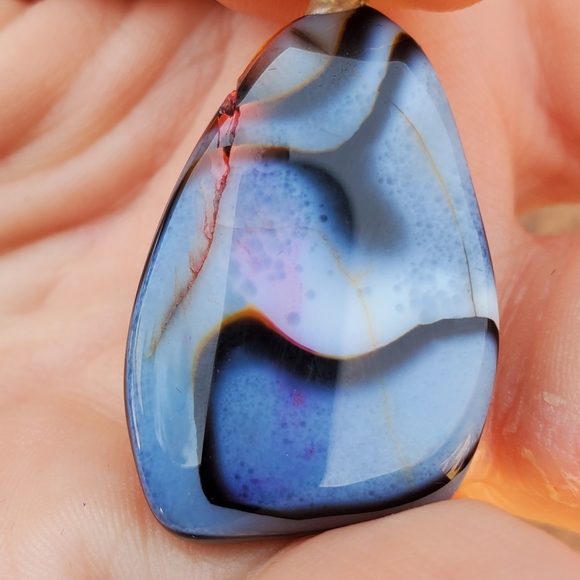 New Natural Yellow Black Fire Agate Pendant. - Picture 3 of 16